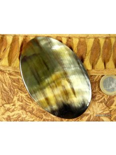 Horn Broschen. 8 cm = Code E dunkel oval
