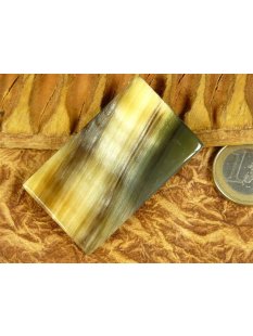 Horn Broschen. 4 cm = Code B hell rechteckig