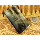 Horn Broschen. 6 cm = Code C dunkel quadratisch