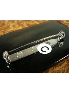 Horn Broschen. 6 cm = Code C dunkel rechteckig