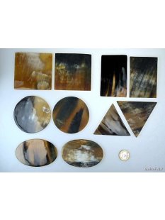 Hornplatten 90 x 60 mm oval seidenmatt poliert