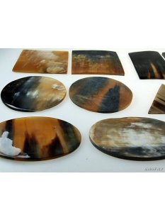 Hornplatten 90 x 60 mm oval seidenmatt poliert