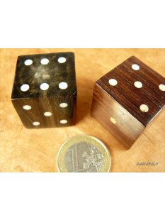W&uuml;rfel 25 mm  Code A braunes Holz mit Knochenpunkten