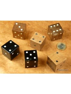 W&uuml;rfel 30 mm braunes Holz mit Hornpunkten