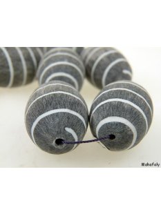 Hornperle Form Olive lang geschliffen grau/wei&szlig; L 30 - 40 mm