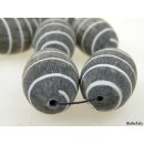 Hornperle Form Olive lang geschliffen grau/wei&szlig; L 30 - 40 mm