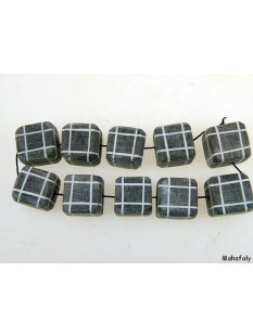 Hornperle Form W&uuml;rfel geschliffen grau/wei&szlig;...