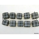 Hornperle Form W&uuml;rfel geschliffen grau/wei&szlig; 16x16-20x20 mm