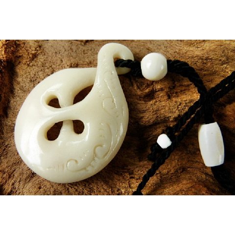 Knochen Anh&auml;nger Maori Motiv Salao70 mm Code E, Nr.B7028