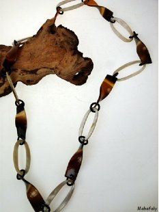 Horn Gliederkette Garmikarata 95 cm echt Horn Schmuck Hornkette horn necklace