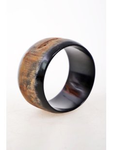 Horn Armreifen Horingo antik braun geschlossen 40 mm =...