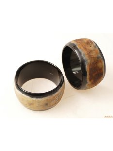 Horn Armreifen Horingo antik braun geschlossen 40 mm = Code C