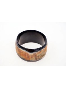 Horn Armreifen Horingo antik braun geschlossen 40 mm = Code C
