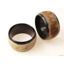 Horn Armreifen Horingo antik braun geschlossen 40 mm = Code C