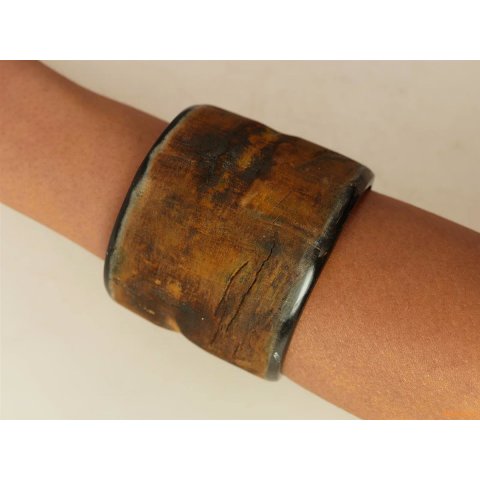 Horn Armreifen Horingo antik braun geschlossen 60 mm= Code D