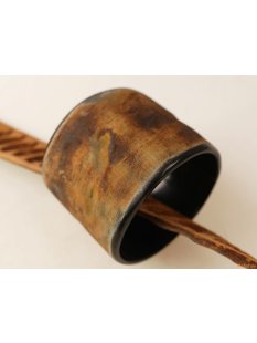 Horn Armreifen Horingo antik braun geschlossen 60 mm= Code D