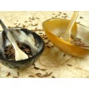 Horn Schale Mini 6 cm oval mit L&ouml;ffel  Code A