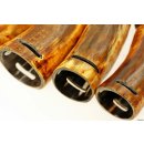 Horn Phallusskulptur und Dildo mit G&uuml;rtelschlitz. 15 bis 17 cm = Code C seidenmatt natur