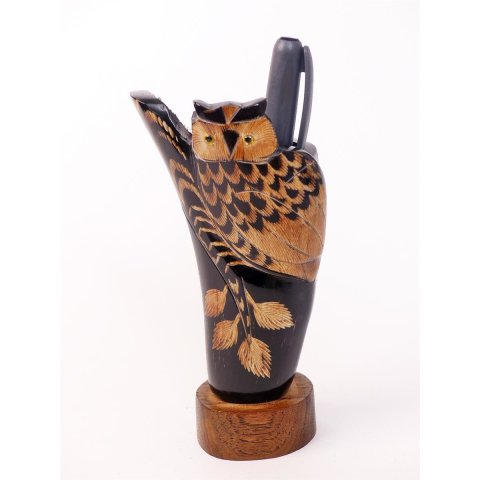 Hornfigur Waldohreule. als Stifthalter = Code E 14 cm