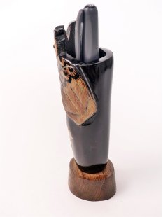 Hornfigur Waldohreule. als Stifthalter = Code E 14 cm