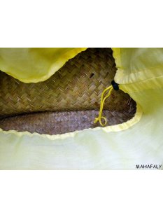 Raffia Bast  Raphia Korb Harlekin vertikal geteilt, Bodenl&auml;nge 30 cm = Code blau