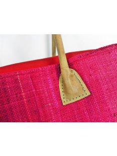 Raffia Bast  Raphia Korb Harlekin vertikal geteilt, Bodenl&auml;nge 30 cm = Code blau