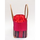 Raffia Bast  Raphia Korb Harlekin vertikal geteilt, Bodenl&auml;nge 30 cm = Code blau