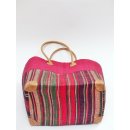 Raffia Bast  Raphia Korb Harlekin vertikal geteilt, Bodenl&auml;nge 30 cm = Code blau