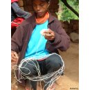 Raffia Bast Raphia Korb Ethno Breite 50 cm = Code orange