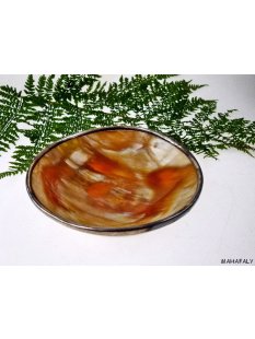 Horn Schale Houanne, rund silver plated 13 cm