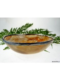 Horn Schale Houanne, rund silver plated 13 cm