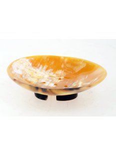 Horn Seifenschale mit Fu&szlig; oval 14 x 10 cm 1A...