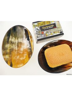 Horn Seifenschale mit Fu&szlig; oval 14 x 10 cm 1A Qualit&auml;t = Code D