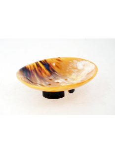 Horn Seifenschale mit Fu&szlig; oval 14 x 10 cm 1A Qualit&auml;t = Code D