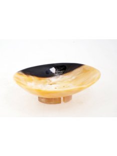 Horn Seifenschale mit Fu&szlig; oval 14 x 10 cm 1A Qualit&auml;t = Code D