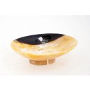 Horn Seifenschale mit Fu&szlig; oval 14 x 10 cm 1A Qualit&auml;t = Code D