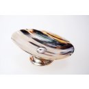 Horn Schale mit Fu&szlig; Holilon, oval silver plated 21 cm