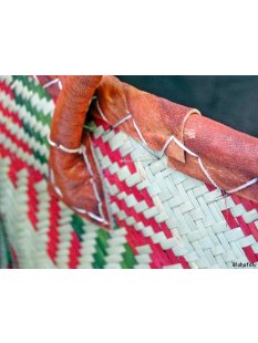 Rabane / Rattan Korb Frezy Farbmix 38 cm = Code blau