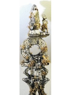 MF181 original AloAlo Grabstele der Mahafaly antik Hirte...