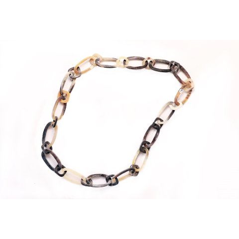 Horn Gliederkette Rivo4 gemixte Farben hell/dunkel matt poliert ca. 90 cm ver&auml;nderliche L&auml;nge