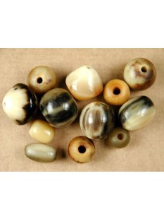 Hornperlen Naturfarben Caramel poliert 100 g. alle...