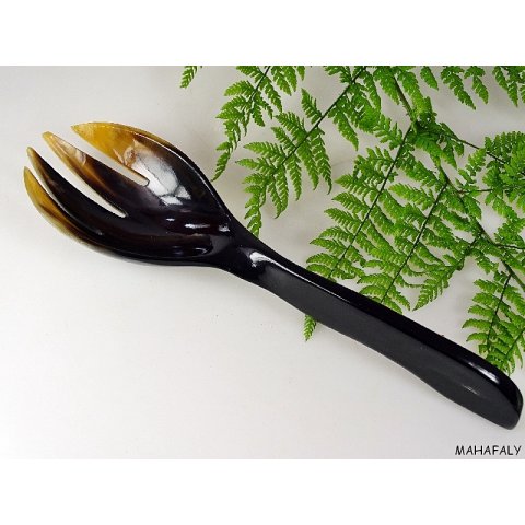 Horn Salatgabel Afrika geschwungen poliert 27 cm = Code F