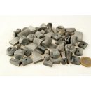 Hornperlen  matt grau geschliffen 100 g. alle Formen und Farben im Mix