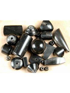 Hornperlen schwarz poliert 100 g alle Formen und...