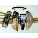Horn Haarspange eckig und rund poliert mit Metallclip Made in France Patent 40 mm = Code B