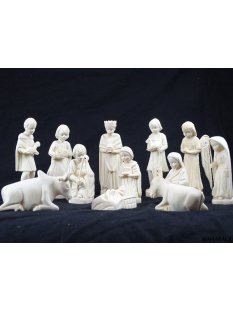 Krippe Europa 11 teilig wei&szlig;es Lianenholz 12 cm =...