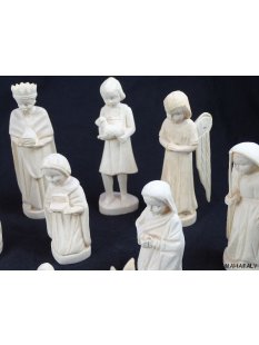 Krippe Europa 11 teilig wei&szlig;es Lianenholz 12 cm = Code M