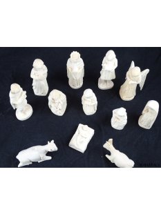 Krippe Europa 11 teilig wei&szlig;es Lianenholz 12 cm = Code M