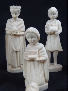 Krippe Europa 11 teilig wei&szlig;es Lianenholz 12 cm = Code M