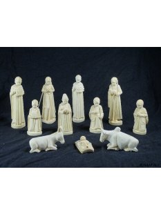 Krippe Gasy 11 teilig wei&szlig;es Lianenholz 15 cm = Code L